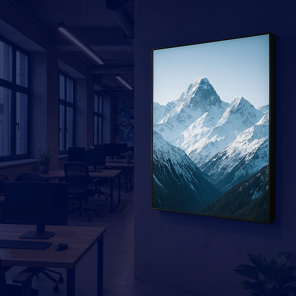 Caisson lumineux ARKA en aluminium avec toile tendue