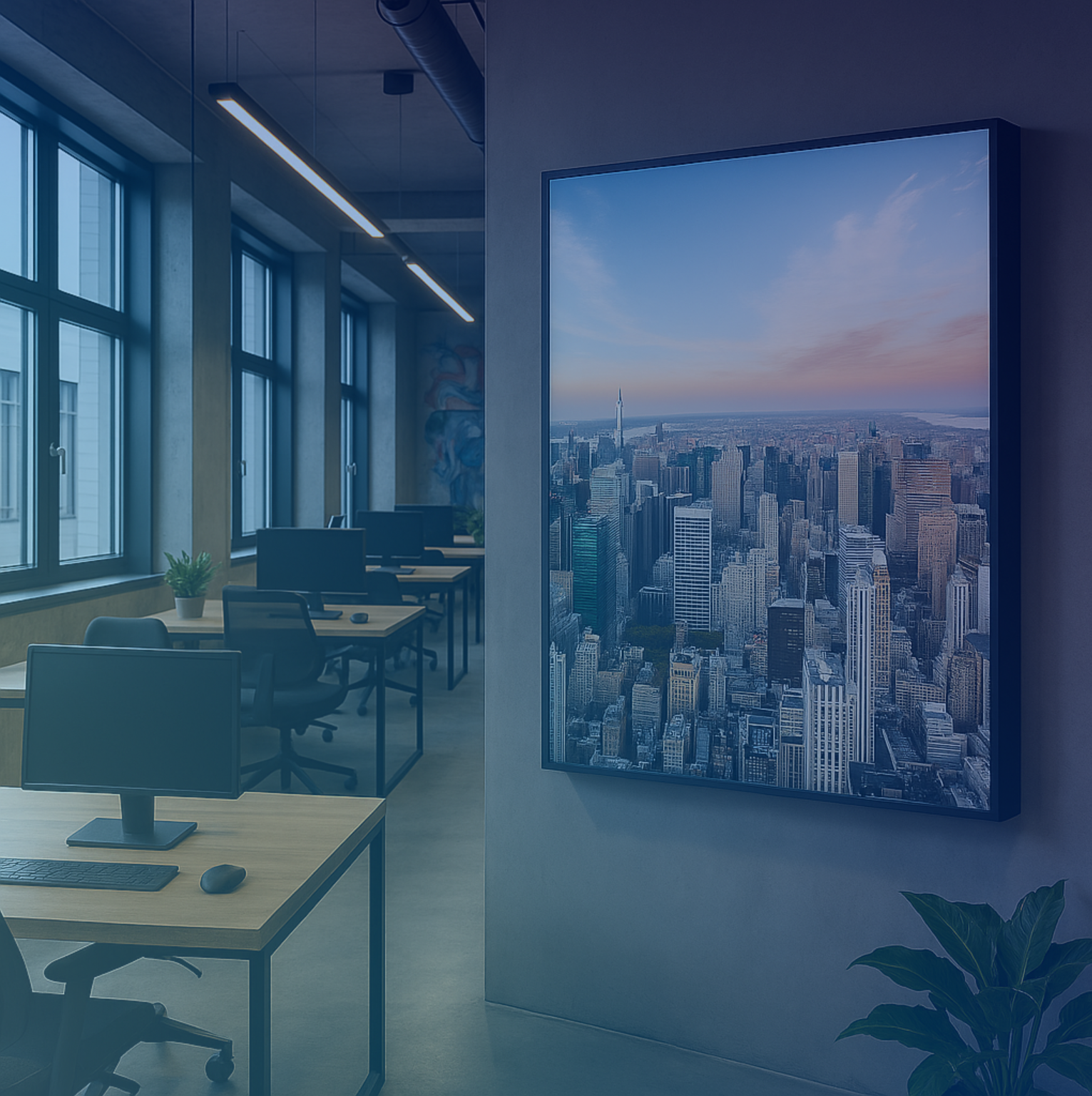 Cadre mural ARKA installé en intérieur