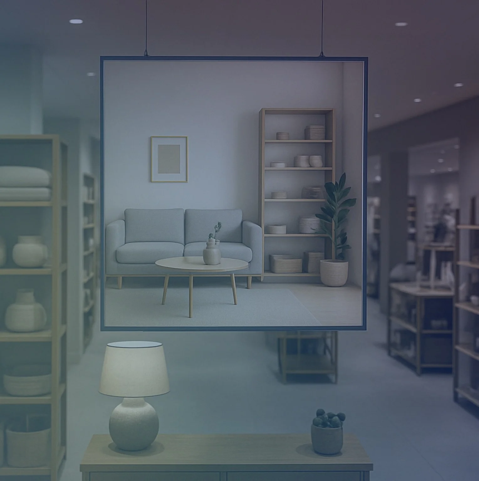 Cadre suspendu ARKA visible en hauteur